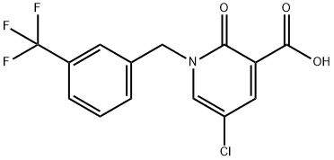 5-CHLORO-2-OXO-1-[3-(TRIFLUOROMETHYL)BENZYL]-1,2-DIHYDRO-3-PYRIDINECARBOXYLIC ACID Struktur