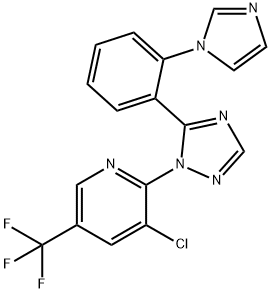 3-CHLORO-2-(5-[2-(1H-IMIDAZOL-1-YL)PHENYL]-1H-1,2,4-TRIAZOL-1-YL)-5-(TRIFLUOROMETHYL)PYRIDINE Structure