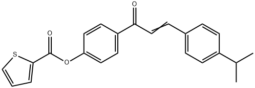 4-[3-(4-ISOPROPYLPHENYL)ACRYLOYL]PHENYL 2-THIOPHENECARBOXYLATE Struktur