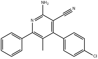 2-AMINO-4-(4-CHLOROPHENYL)-5-METHYL-6-PHENYLNICOTINONITRILE Structure