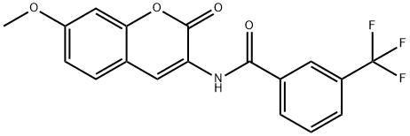 N-(7-METHOXY-2-OXO-2H-CHROMEN-3-YL)-3-(TRIFLUOROMETHYL)BENZENECARBOXAMIDE Structure