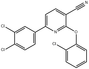 2-(2-CHLOROPHENOXY)-6-(3,4-DICHLOROPHENYL)NICOTINONITRILE Struktur