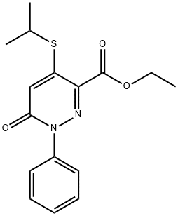 ETHYL 4-(ISOPROPYLSULFANYL)-6-OXO-1-PHENYL-1,6-DIHYDRO-3-PYRIDAZINECARBOXYLATE Struktur