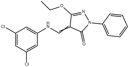 4-[(3,5-DICHLOROANILINO)METHYLENE]-5-ETHOXY-2-PHENYL-2,4-DIHYDRO-3H-PYRAZOL-3-ONE Structure