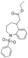 (1-BENZENESULFONYL-2,3,4,5-TETRAHYDRO-1H-BENZO[B]AZEPIN-5-YL)-ACETIC ACID ETHYL ESTER Struktur