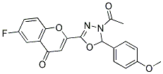 2-[4-ACETYL-5-(4-METHOXY-PHENYL)-4,5-DIHYDRO-[1,3,4]OXADIAZOL-2-YL]-6-FLUORO-CHROMEN-4-ONE Struktur
