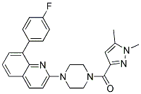 2-(4-[(1,5-DIMETHYL-1H-PYRAZOL-3-YL)CARBONYL]PIPERAZIN-1-YL)-8-(4-FLUOROPHENYL)QUINOLINE