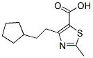 2-Methyl-4-Cyclopentylethyl-5-Thiazole-Carboxylic Acid Struktur