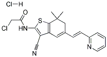 2-Chloro-N-[3-cyano-7,7-dimethyl-5-[(E)-2-pyridin-2-ylvinyl]-6,7-dihydro-1-benzothien-2-yl]acetamide hydrochloride Struktur