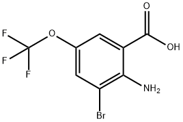 2-アミノ-3-ブロモ-5-(トリフルオロメトキシ)安息香酸 化學(xué)構(gòu)造式