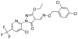 1-(3-Chloro-5-(trifluoromethyl)-2-pyridinyl)-3-ethoxy-5-oxo-4,5-dihydro-1H-pyrazole-4-carbaldehyde O-(2,4-dichlorobenzyl )oxime Struktur