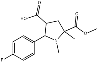 2-(4-フルオロフェニル)-5-(メトキシカルボニル)-1,5-ジメチル-3-ピロリジンカルボン酸 化學(xué)構(gòu)造式
