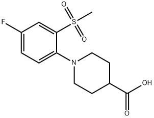 1-[4-FLUORO-2-(METHYLSULFONYL)PHENYL]PIPERIDINE-4-CARBOXYLIC ACID Structure