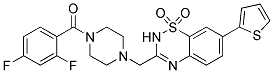 3-([4-(2,4-DIFLUOROBENZOYL)PIPERAZIN-1-YL]METHYL)-7-(2-THIENYL)-2H-1,2,4-BENZOTHIADIAZINE 1,1-DIOXIDE Struktur