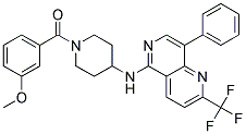 N-[1-(3-METHOXYBENZOYL)PIPERIDIN-4-YL]-8-PHENYL-2-(TRIFLUOROMETHYL)-1,6-NAPHTHYRIDIN-5-AMINE Struktur