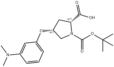 (2S,4S)-1-(TERT-BUTOXYCARBONYL)-4-[3-(DIMETHYL-AMINO)PHENOXY]-2-PYRROLIDINECARBOXYLIC ACID Struktur