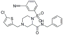 N-BENZYL-4-[(5-CHLORO-2-THIENYL)METHYL]-1-[(3-CYANOPHENYL)SULFONYL]PIPERAZINE-2-CARBOXAMIDE