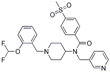 N-(1-[2-(DIFLUOROMETHOXY)BENZYL]PIPERIDIN-4-YL)-4-(METHYLSULFONYL)-N-(PYRIDIN-3-YLMETHYL)BENZAMIDE|