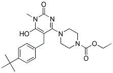 4-[5-(4-TERT-BUTYL-BENZYL)-6-HYDROXY-1-METHYL-2-OXO-1,2-DIHYDRO-PYRIMIDIN-4-YL]-PIPERAZINE-1-CARBOXYLIC ACID ETHYL ESTER Struktur