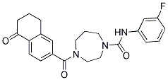 N-(3-FLUOROPHENYL)-4-[(5-OXO-5,6,7,8-TETRAHYDRONAPHTHALEN-2-YL)CARBONYL]-1,4-DIAZEPANE-1-CARBOXAMIDE Struktur