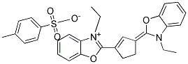 3-ETHYL-2-(3-[3-ETHYL-1,3-BENZOXAZOL-2(3H)-YLIDENE]-1-CYCLOPENTEN-1-YL)-1,3-BENZOXAZOL-3-IUM 4-METHYLBENZENESULFONATE Struktur