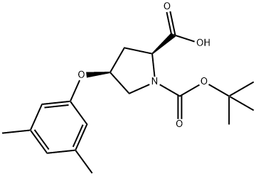 (2S,4S)-1-(TERT-BUTOXYCARBONYL)-4-(3,5-DIMETHYL-PHENOXY)-2-PYRROLIDINECARBOXYLIC ACID Structure