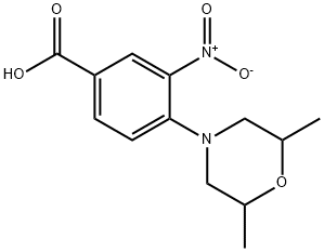 4-(2,6-DIMETHYLMORPHOLIN-4-YL)-3-NITROBENZOIC ACID, 942474-64-8, 結(jié)構(gòu)式
