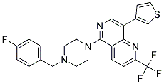 5-[4-(4-FLUOROBENZYL)PIPERAZIN-1-YL]-8-(3-THIENYL)-2-(TRIFLUOROMETHYL)-1,6-NAPHTHYRIDINE Struktur