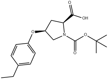 (2S,4S)-1-(TERT-BUTOXYCARBONYL)-4-(4-ETHYL-PHENOXY)-2-PYRROLIDINECARBOXYLIC ACID Struktur
