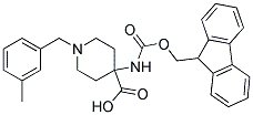 4-(((9H-FLUOREN-9-YL)METHOXY)CARBONYLAMINO)-1-(3-METHYLBENZYL)PIPERIDINE-4-CARBOXYLIC ACID Struktur