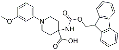 4-(((9H-FLUOREN-9-YL)METHOXY)CARBONYLAMINO)-1-(3-METHOXYPHENYL)PIPERIDINE-4-CARBOXYLIC ACID Struktur