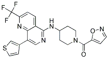 N-[1-(ISOXAZOL-5-YLCARBONYL)PIPERIDIN-4-YL]-8-(3-THIENYL)-2-(TRIFLUOROMETHYL)-1,6-NAPHTHYRIDIN-5-AMINE Struktur
