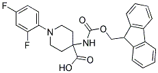 4-(((9H-FLUOREN-9-YL)METHOXY)CARBONYLAMINO)-1-(2,4-DIFLUOROPHENYL)PIPERIDINE-4-CARBOXYLIC ACID Struktur