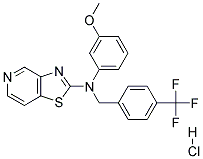 N-(3-METHOXYPHENYL)-N-[4-(TRIFLUOROMETHYL)BENZYL][1,3]THIAZOLO[4,5-C]PYRIDIN-2-AMINE HYDROCHLORIDE Structure