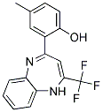 4-METHYL-2-[2-TRIFLUOROMETHYL-1H-1,5-BENZODIAZEPIN-4-YL]PHENOL Struktur