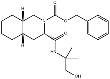 (3S,4AS,8AS)-2-CARBOBENZYLOXY-DECAHYDRO-N-(2-HYDROXY-1,1-DIMETHYLETHYL)-3-ISOQUINOLINECARBOXAMIDE Structure