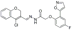 N'-[(1E)-(4-CHLORO-2H-CHROMEN-3-YL)METHYLENE]-2-(4-FLUORO-2-ISOXAZOL-5-YLPHENOXY)ACETOHYDRAZIDE Structure