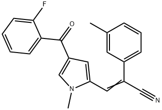 3-[4-(2-Fluorobenzoyl)-1-methylpyrrol-2-yl]-2-(3-methylphenyl)acrylonitrile Struktur