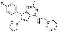 N-BENZYL-9-(4-FLUOROPHENYL)-8-(FURAN-2-YL)-2-METHYL-9H-PURIN-6-AMINE Struktur