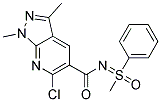 N5-(1-METHYL-1-OXO-1-PHENYL-LAMBDA~6~-SULPHANYLIDENE)-6-CHLORO-1,3-DIMETHYL-1H-PYRAZOLO[3,4-B]PYRIDINE-5-CARBOXAMIDE Structure