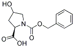 (2R)-1-[(benzyloxy)carbonyl]-4-hydroxypyrrolidine-2-carboxylic acid Struktur