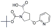 (2S,4S)-1-(tert-butoxycarbonyl)-4-(pyridin-2-yloxy)pyrrolidine-2-carboxylic acid Struktur