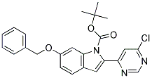 6-Benzyloxy-2-(6-chloro-pyrimidin-4-yl)-indole-1-carboxylic acid tert-butyl ester Structure