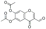 6,7-Diacetoxy-4-oxo-4H-chromene-3-carbaldehyde Struktur