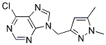 6-chloro-9-[(1,5-dimethyl-1H-pyrazol-3-yl)methyl]-9H-purine Struktur