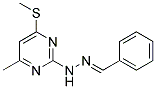 BENZALDEHYDE(4-METHYL-6-METHYLTHIO-2-PYRIMIDINYL)HYDRAZONE Struktur