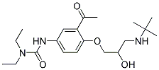 3-[3-ACETYL-4[(2RS)-3-[(1,1-DIMETHYLETHYL)AMINO]-2-HYDROXYPROPOXY]PHENYL]-1,1DIETHYLUREA Struktur