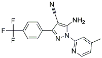 5-amino-3-[4-(trifluoromethyl)phenyl]-1-(4-methylpyridin-2-yl)-1H-pyrazole-4-carbonitril Struktur