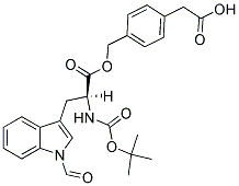 2-[4-(([2-[(TERT-BUTOXYCARBONYL)AMINO]-3-(1-FORMYL-1H-INDOL-3-YL)PROPANOYL]OXY)METHYL)PHENYL]ACETIC ACID Struktur