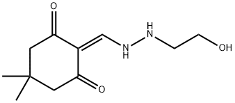 2-([2-(2-HYDROXYETHYL)HYDRAZINO]METHYLENE)-5,5-DIMETHYL-1,3-CYCLOHEXANEDIONE Struktur
